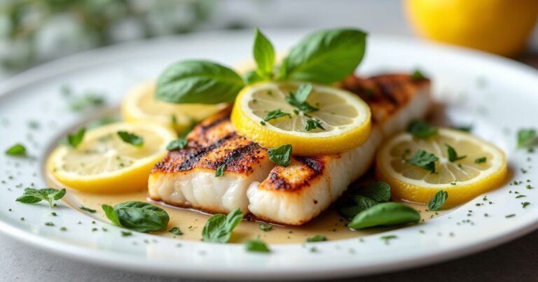 grilled swordfish with lemon mint and basil